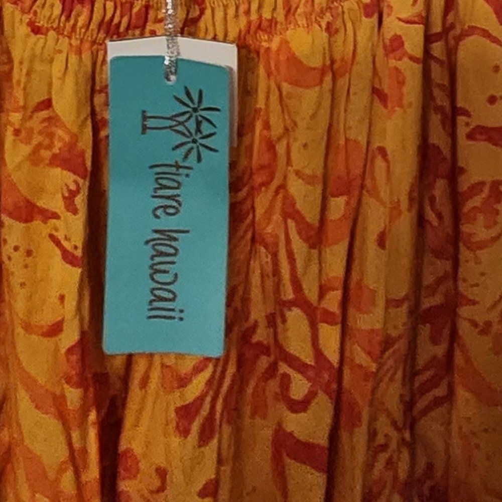 TIARE HAWAII Yellow Orange Button Front Open Back Hi Low Dress, Coverup -NWT - Picture 10 of 10